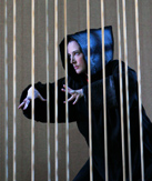 Freshman Becca Foresman plays an evil monk