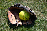 softball in mitt