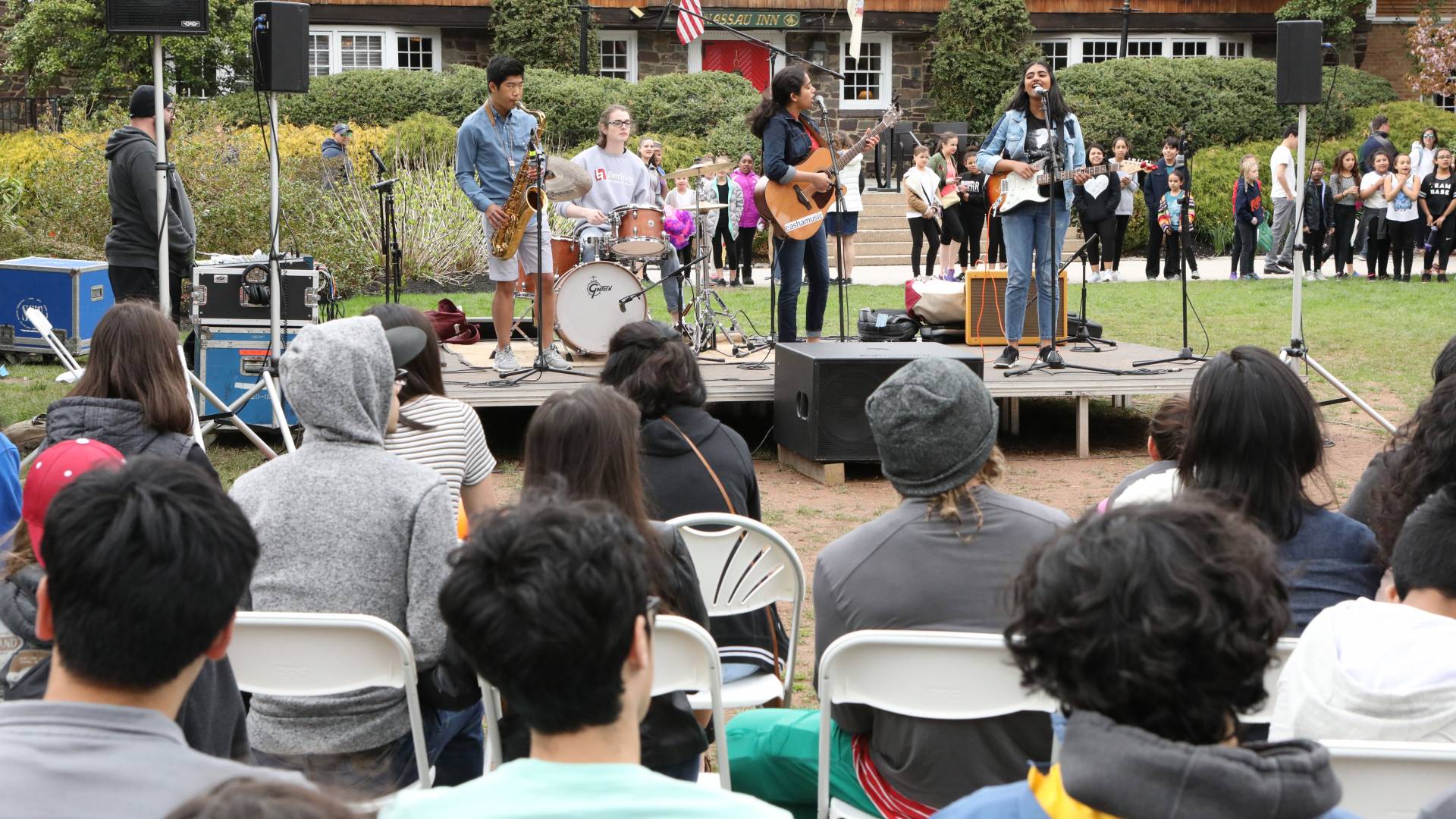 Local band performing in front of the Nassau Inn