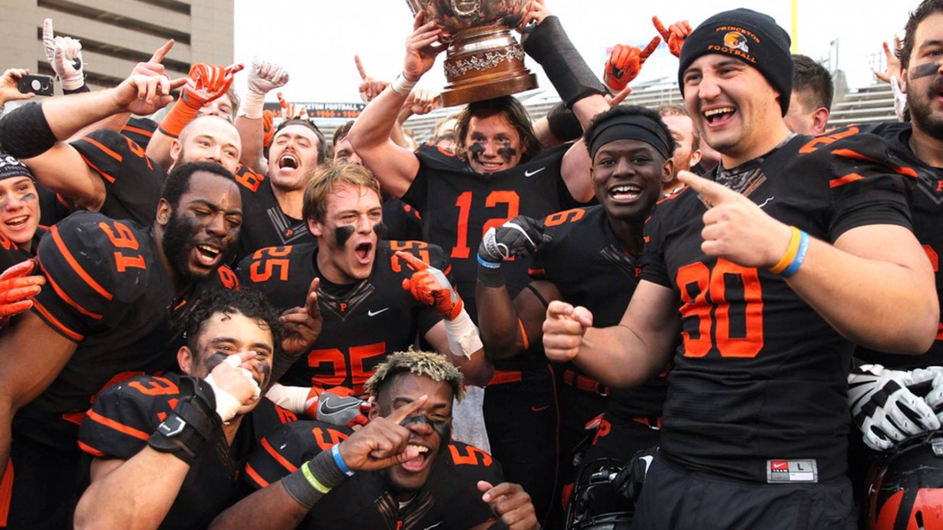 Football players celebrating