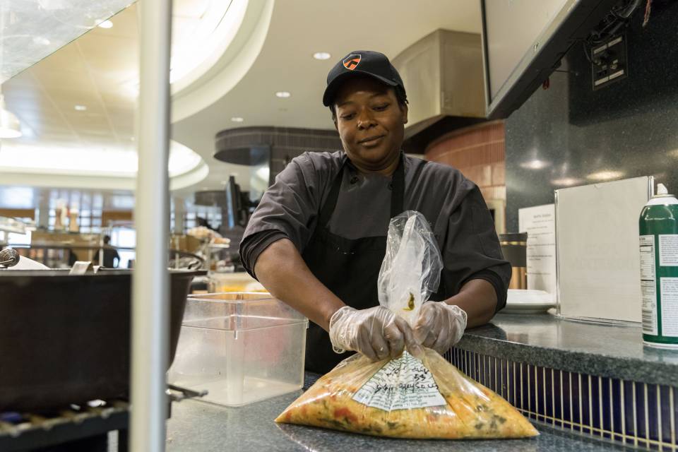 Closing bag of food