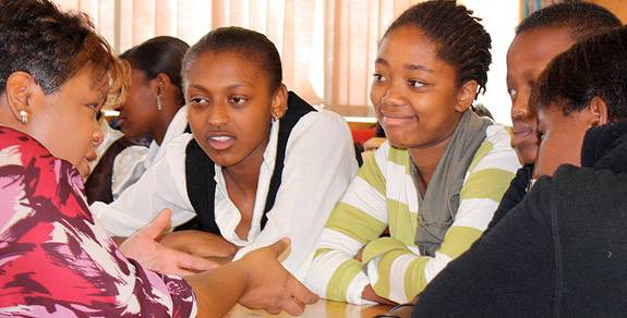 Clay with students
