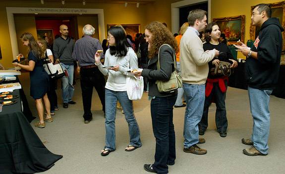 bustling gallery
