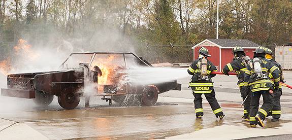Firefighters training