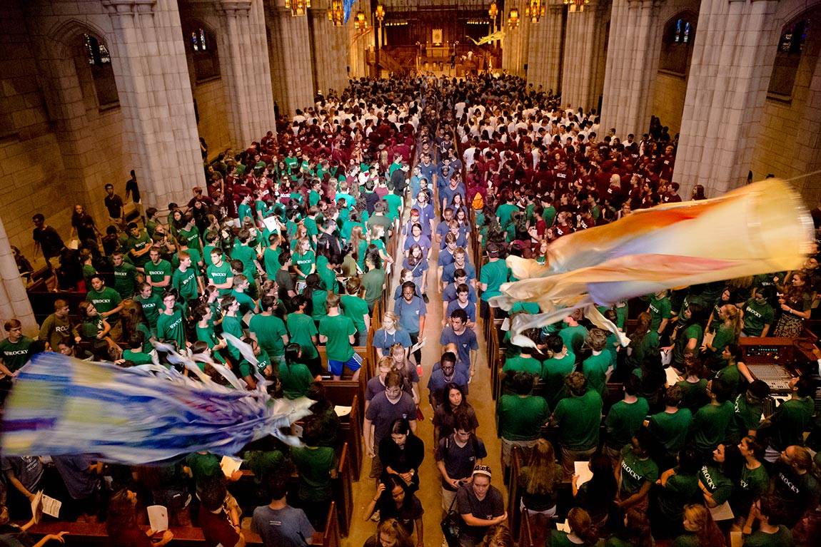 Opening Exercises students processing out of chapel