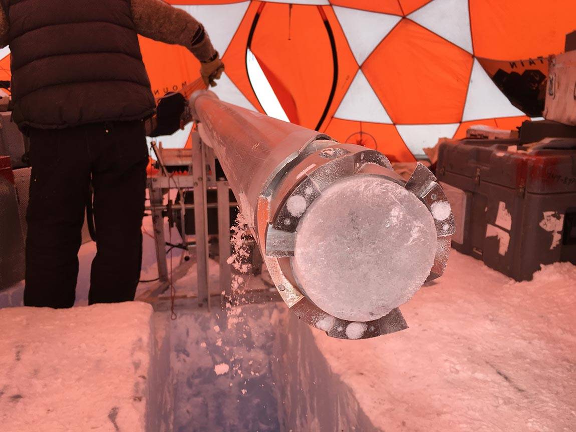 Oldest Ice drill with core