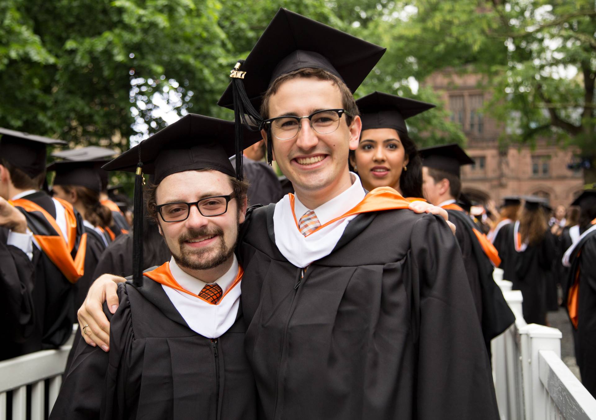Daniel Gift and Colin Lualdi processing at Commencement 2017