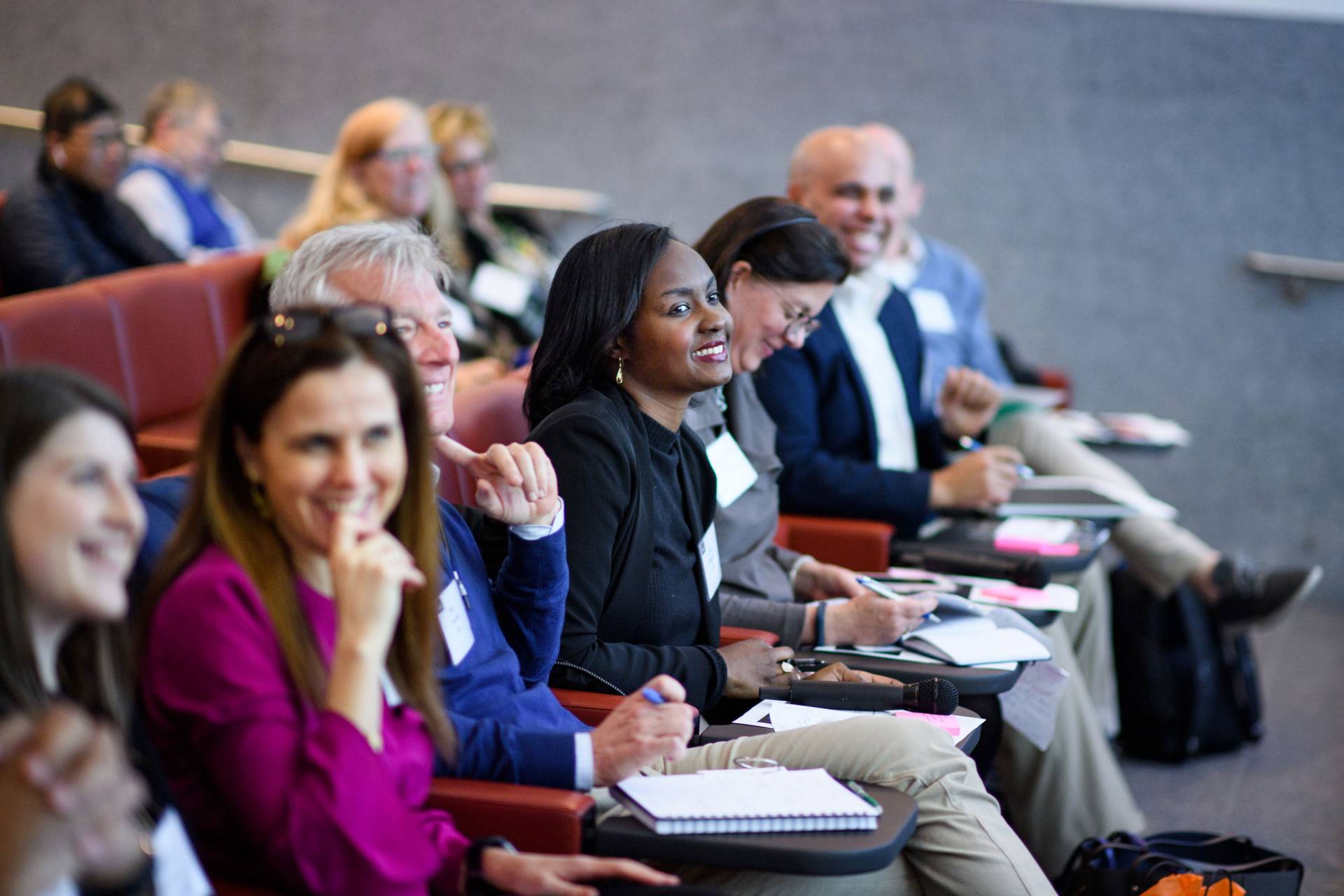 The Innovation Forum judges watch presentations