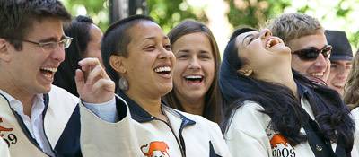 Students laughing